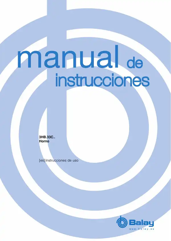 Balay Horno 3HB.33C 9001600706_A Manual