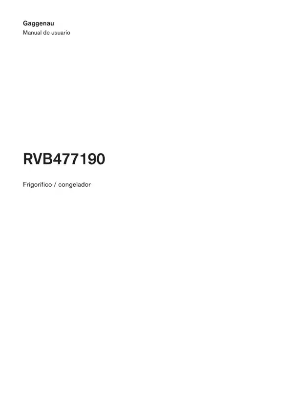 Manual Frigorífico Gaggenau RVB477190 9001915413_A