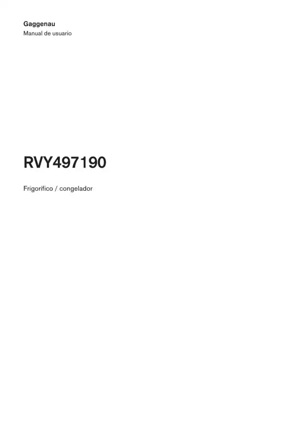Manual Frigorífico Gaggenau RVY497190 9001915936_A