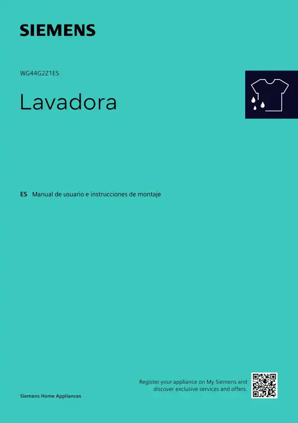 Manual Lavadora Siemens WG44G2Z1ES 9001905660_A