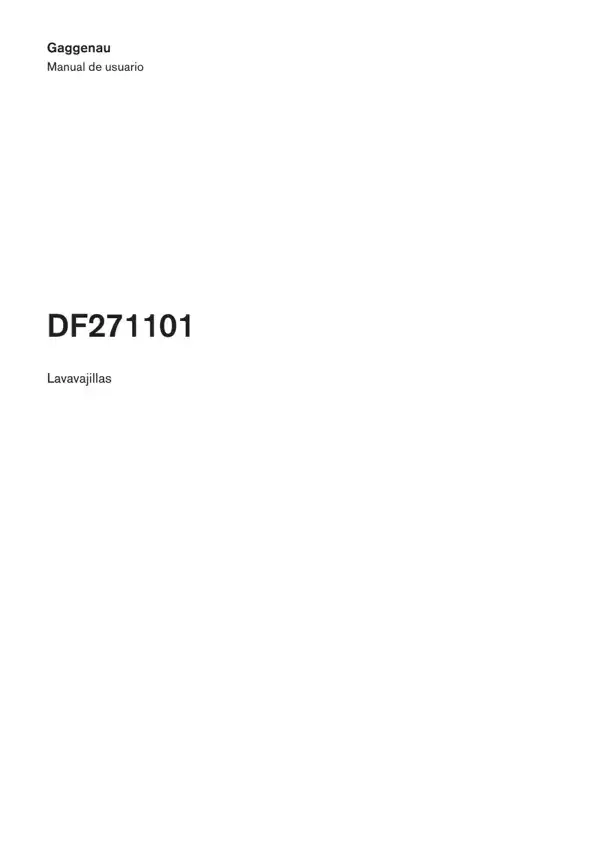 Manual Lavavajillas Gaggenau DF271101 9001917355_A