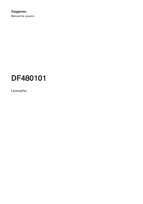 Manual Lavavajillas Gaggenau DF480101 9001917410_A