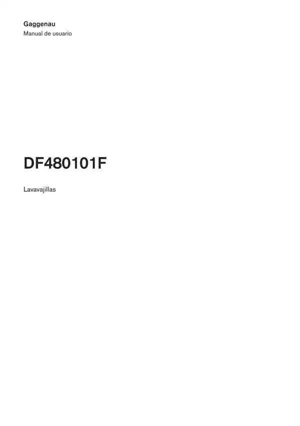 Manual Lavavajillas Gaggenau DF480101F 9001917441_A