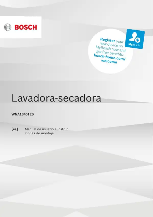Manual Bosch Lavadora-secadora WNA13401ES 9001685882_A