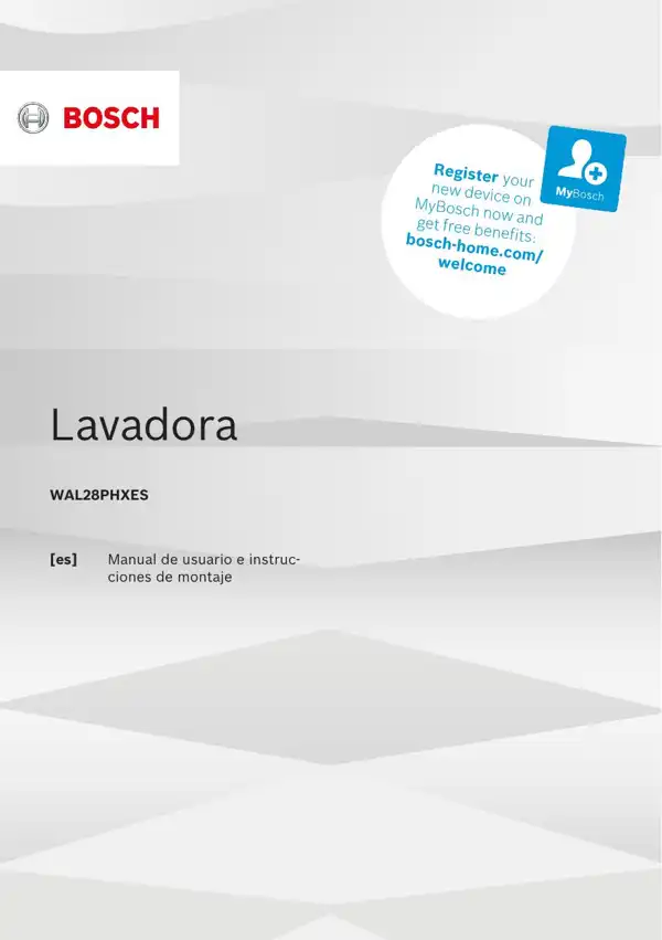 Manual Bosch Lavadora WAL28PHXES 9001618272_A