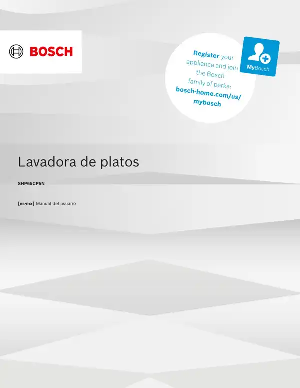 Manual Bosch Lavavajillas SHP65CP5N 9001639052_A