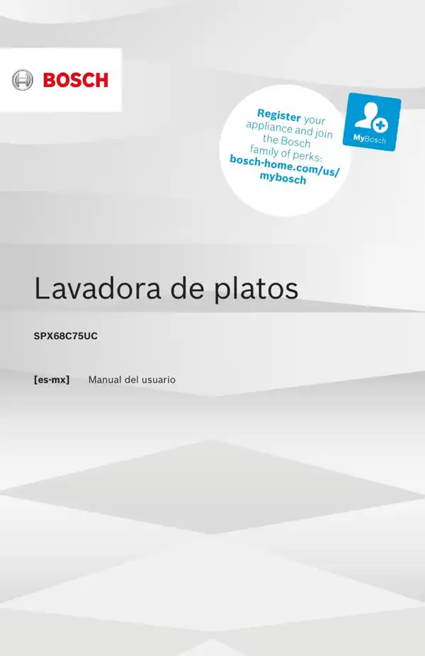 Manual Bosch Lavavajillas SPX68C75UC 9001614089_A