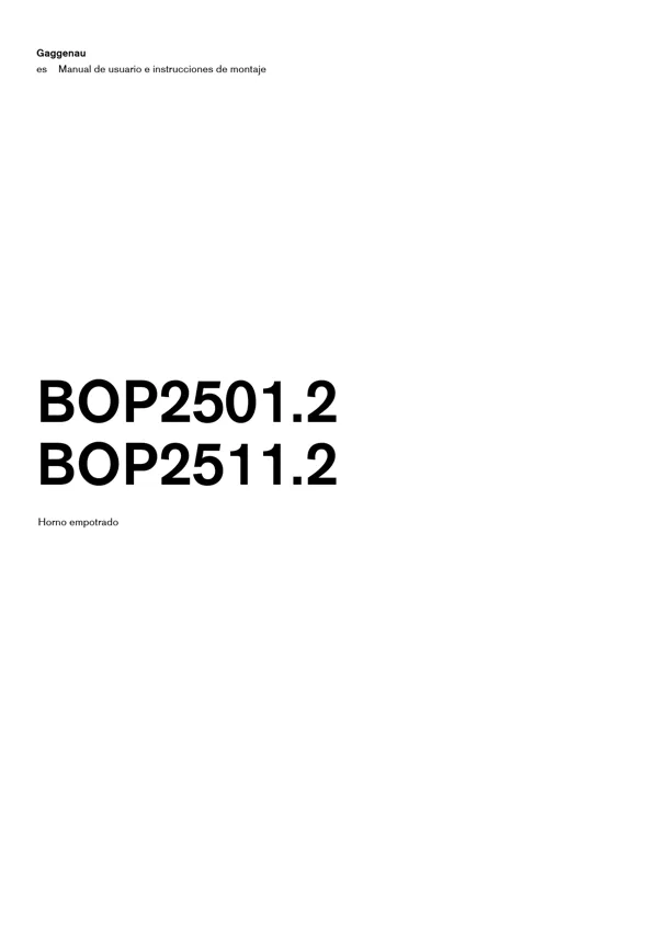 Manual Horno Gaggenau BOP2501.2 9001836162_A