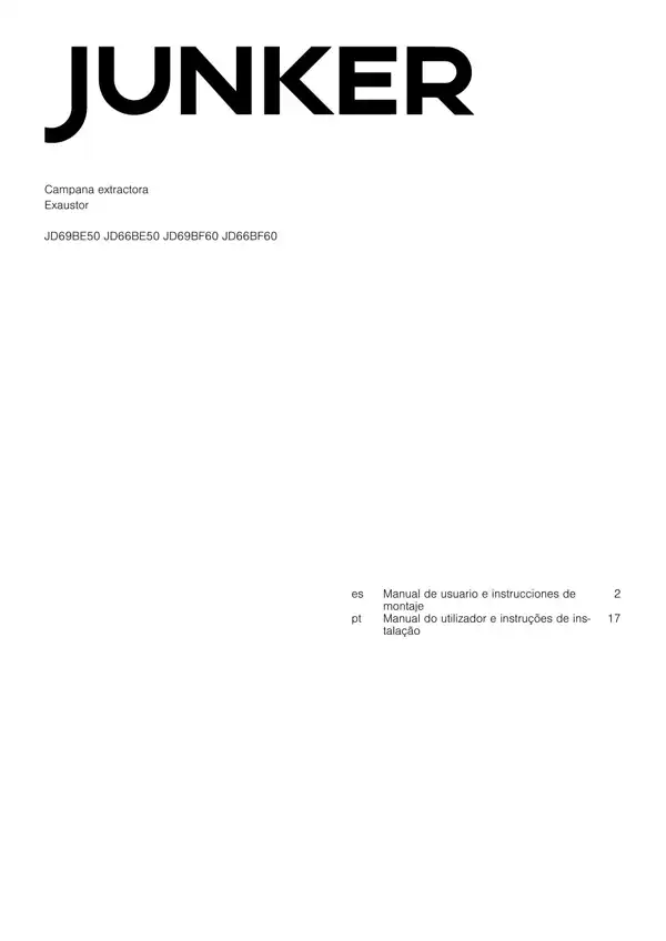 Manual Junker Campana extractora JD69BF60 9001674792_A2