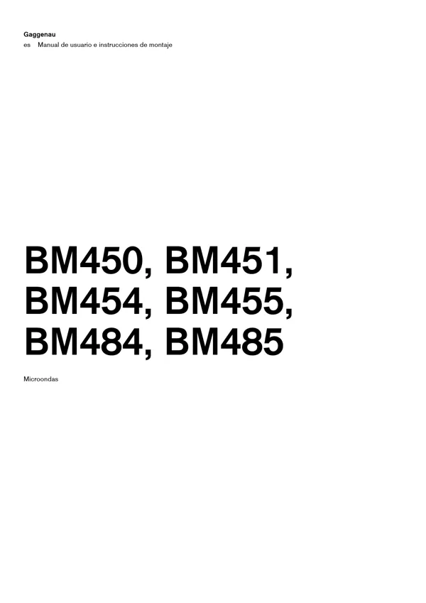 Manual Microondas Gaggenau BM450 9001804517_A