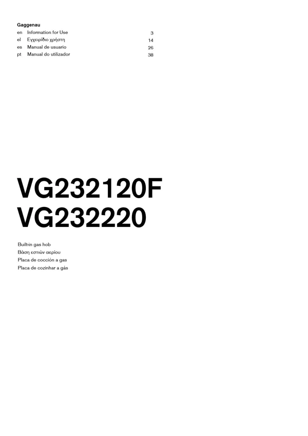 Manual Placa de cocción Gaggenau VG232120F 9001894066_A