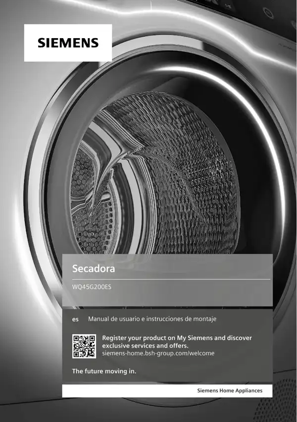 Manual Siemens Secadora WQ45G200ES 9001626995_A