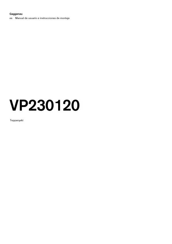 Manual Teppanyaki Gaggenau VP230120 9001866879_A