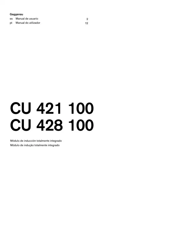 Manual Módulo de inducción Gaggenau CU428100 9001927835_A1