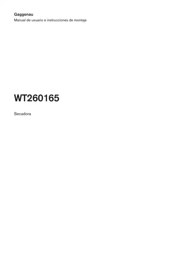 Manual Secadora Gaggenau WT260165 9001903299_A